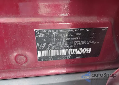 2021 Toyota Rav4 Hybrid Le из США, поврежденный, VIN 4T3MWRFVXMU029224